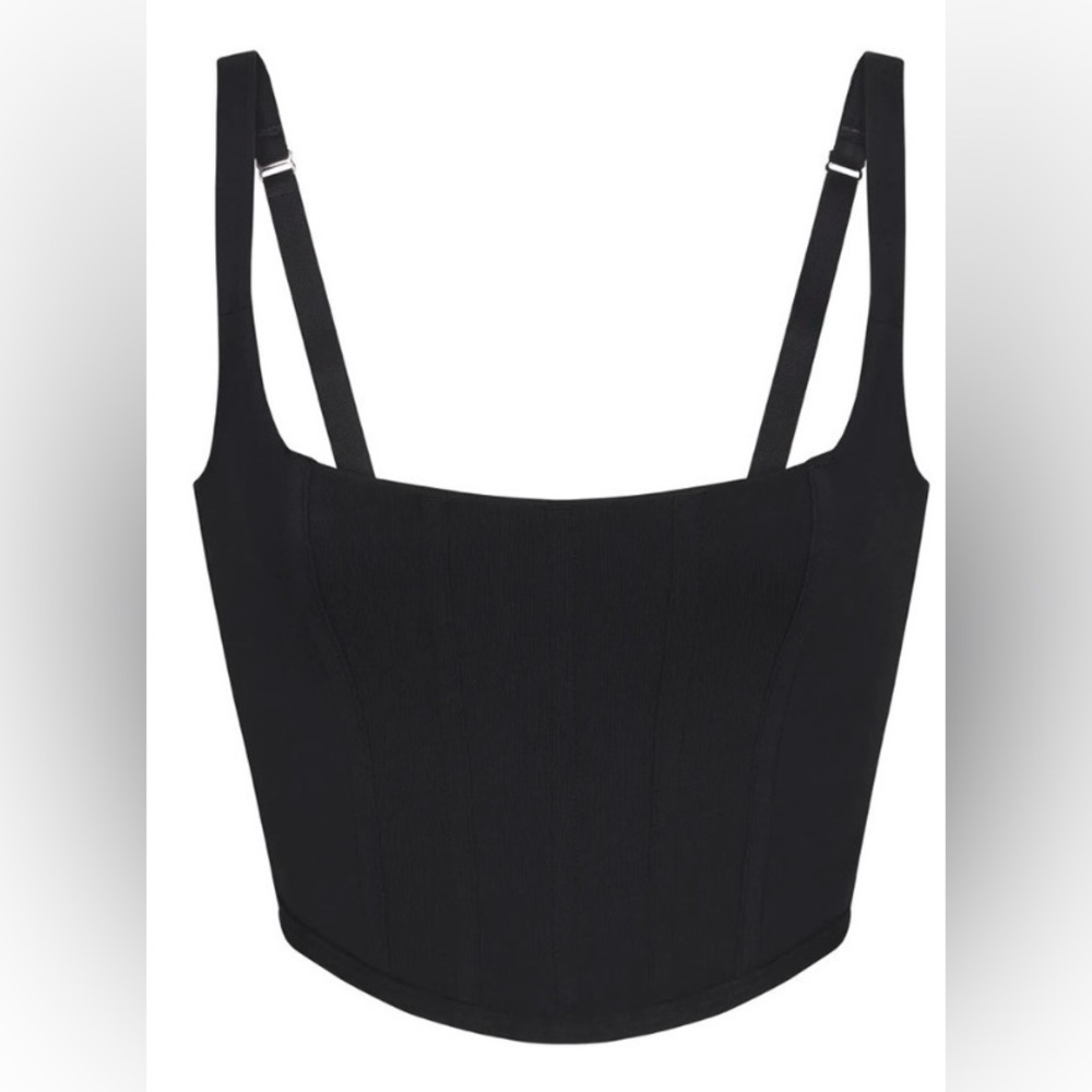 NWT SKIMS COTTON CORSETS Cotton Corset Bustier in gray - Picture 9 of 9